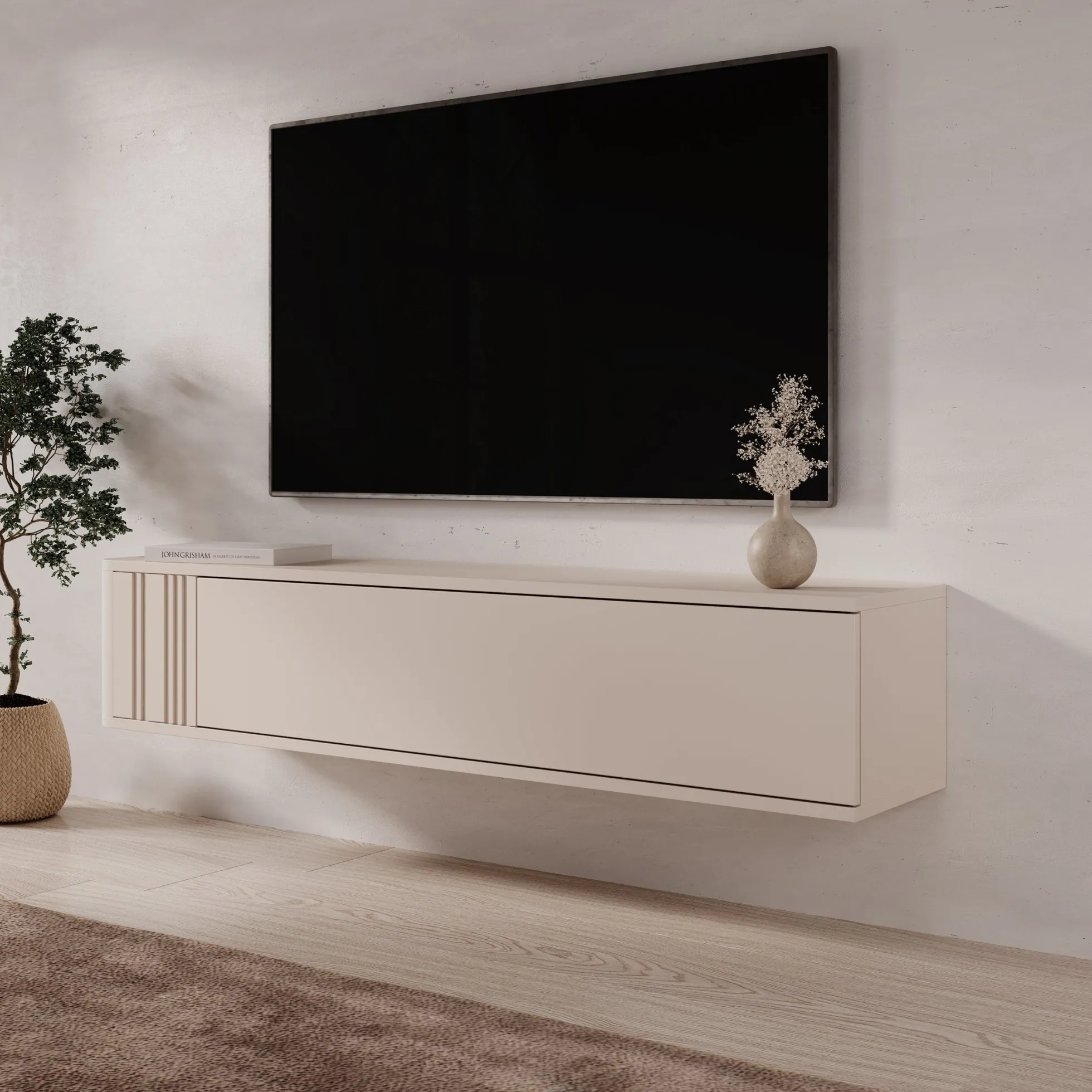 Fermano - TV-Meubel - Beige - 150x31x30 cm