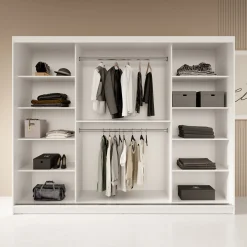 Fessaro - Kledingkast - Wit - 250x62x200 cm