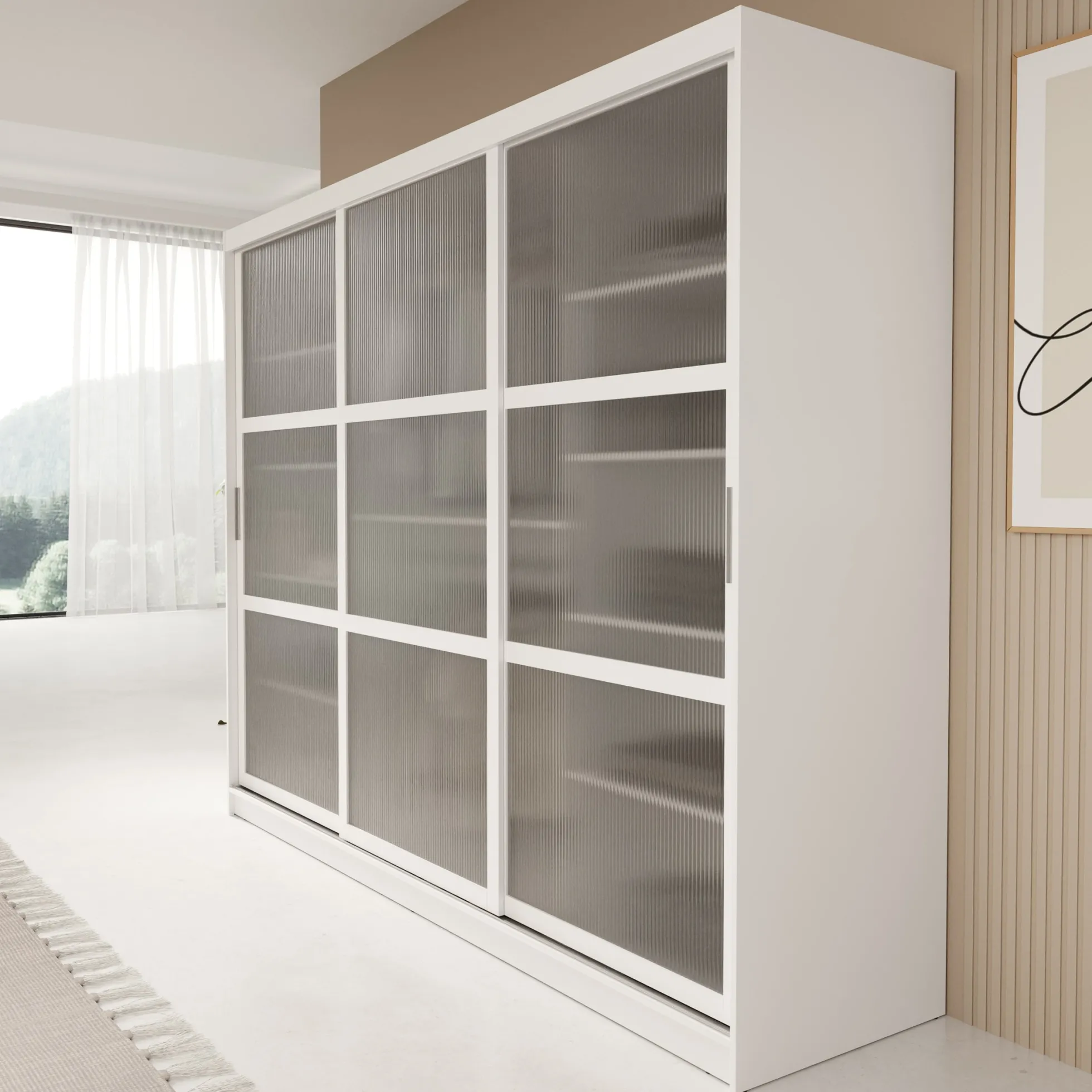 Fessaro - Kledingkast - Wit - 250x62x200 cm