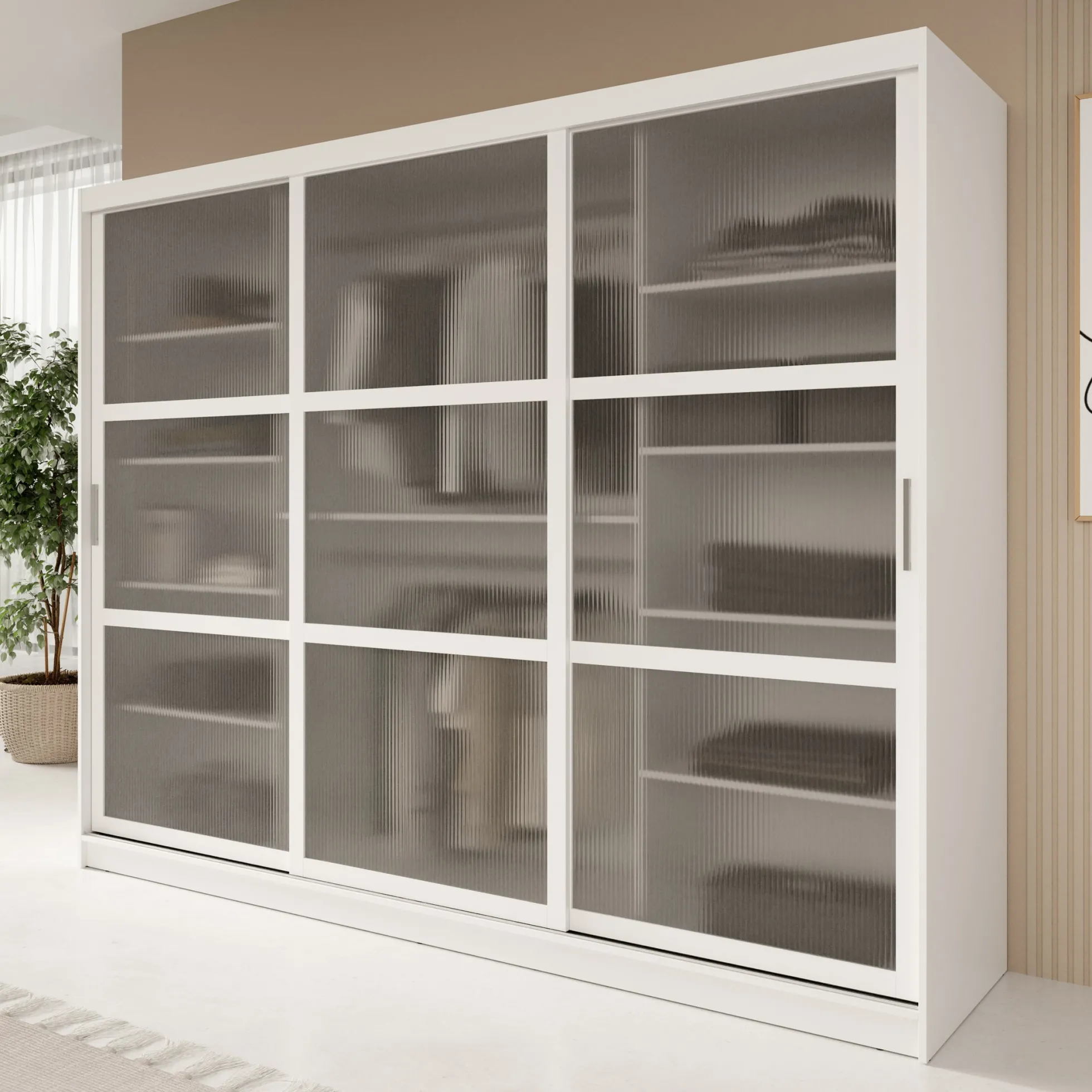 Fessaro - Kledingkast - Wit - 250x62x200 cm