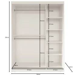 Fessaro - Kledingkast - Wit - 150x62x200 cm