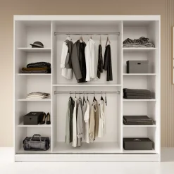 Fessaro - Kledingkast - Wit - 200x62x200 cm