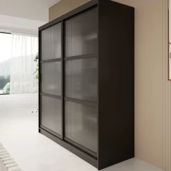 Fessaro- Kledingkast - Zwart - 180x62x200 cm