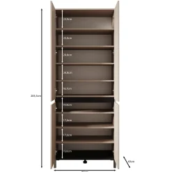 Finta - Schoenenkast - Beige - 80x40x206 cm