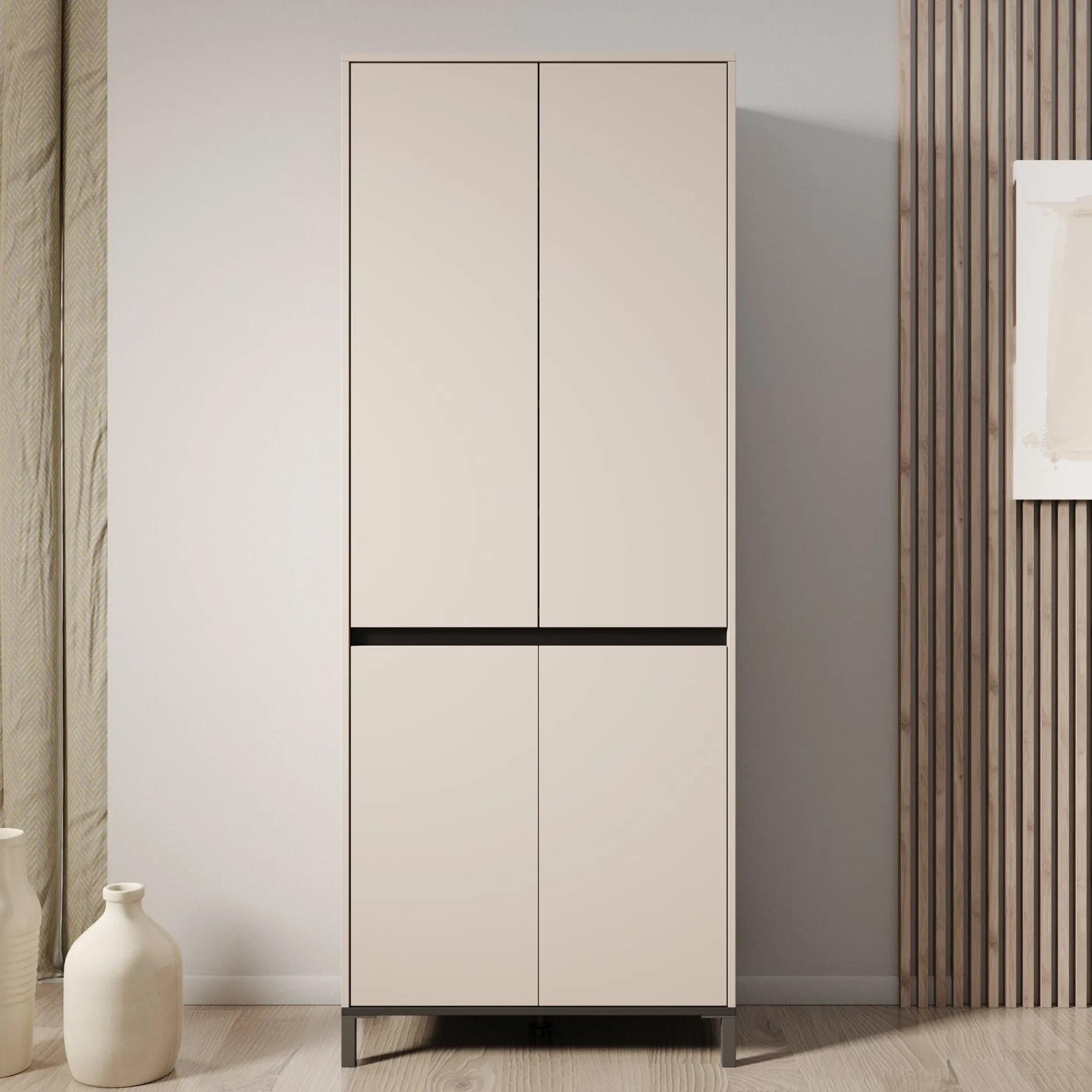 Finta - Schoenenkast - Beige - 80x40x206 cm