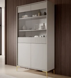 Five - Vitrinekast - Beige - 103x38x187 cm