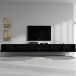 Flame - TV-Meubel - Mat zwart - 320 cm