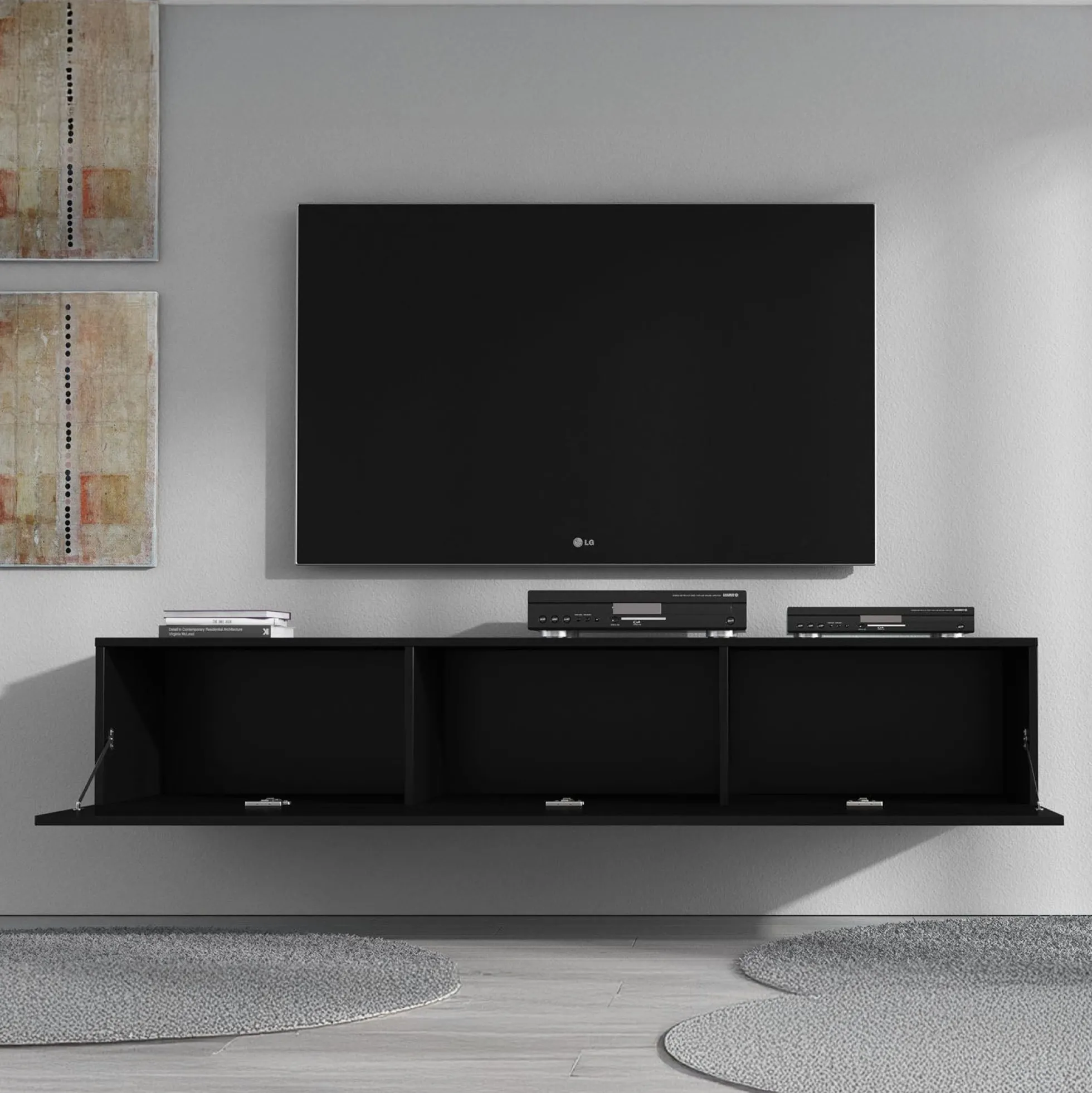 Flame - TV-Meubel - Mat zwart - 160 cm