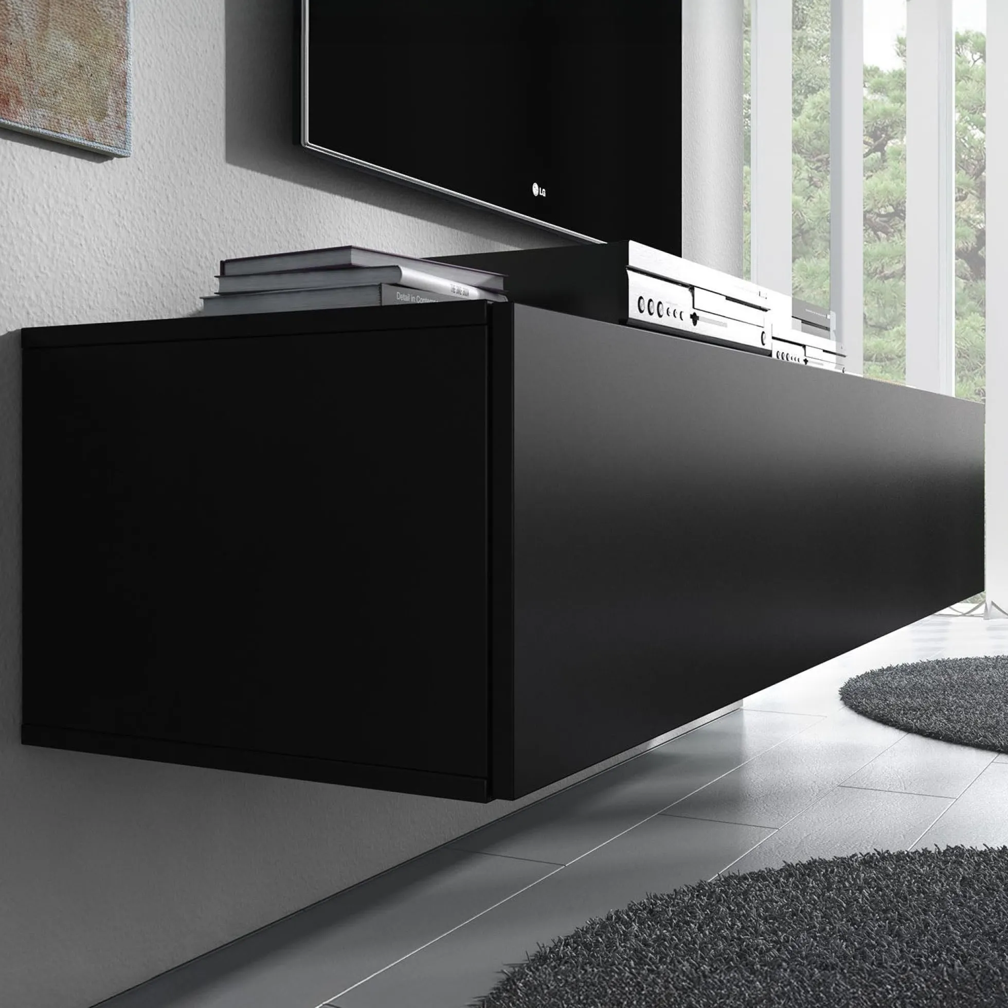 Flame - TV-Meubel - Mat zwart - 160 cm
