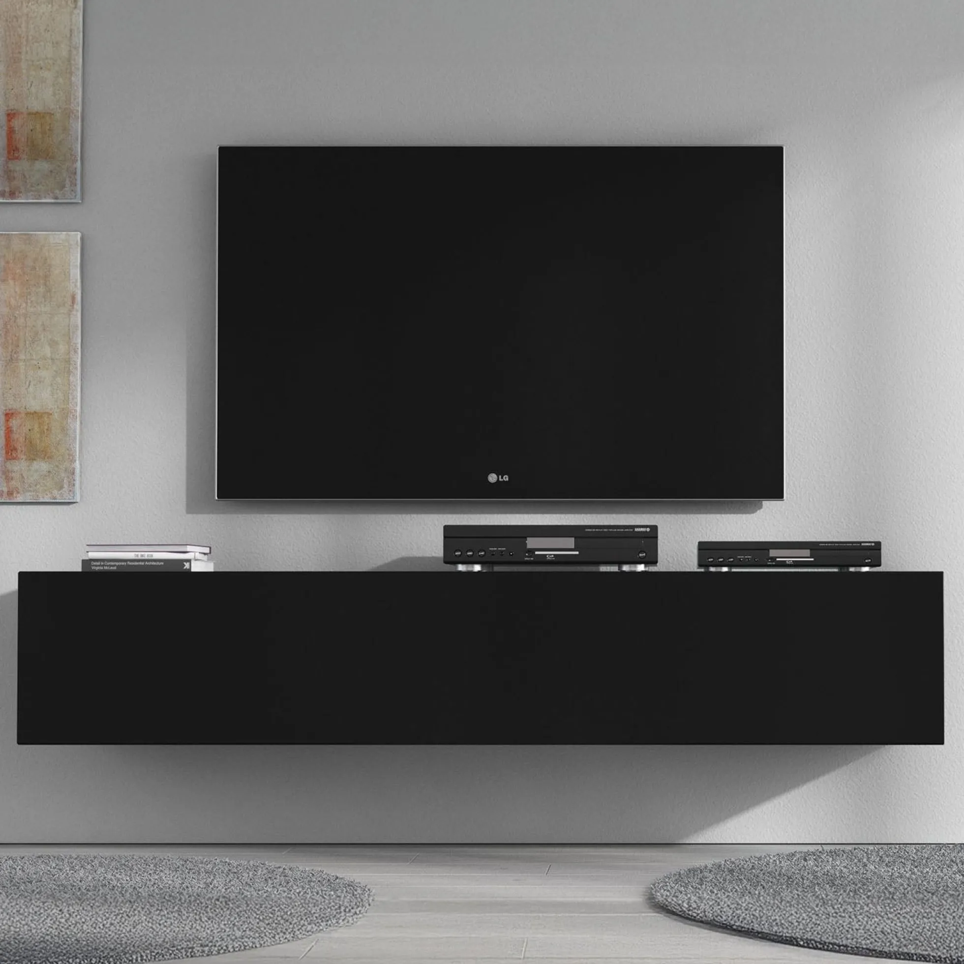Flame - TV-Meubel - Mat zwart - 160 cm
