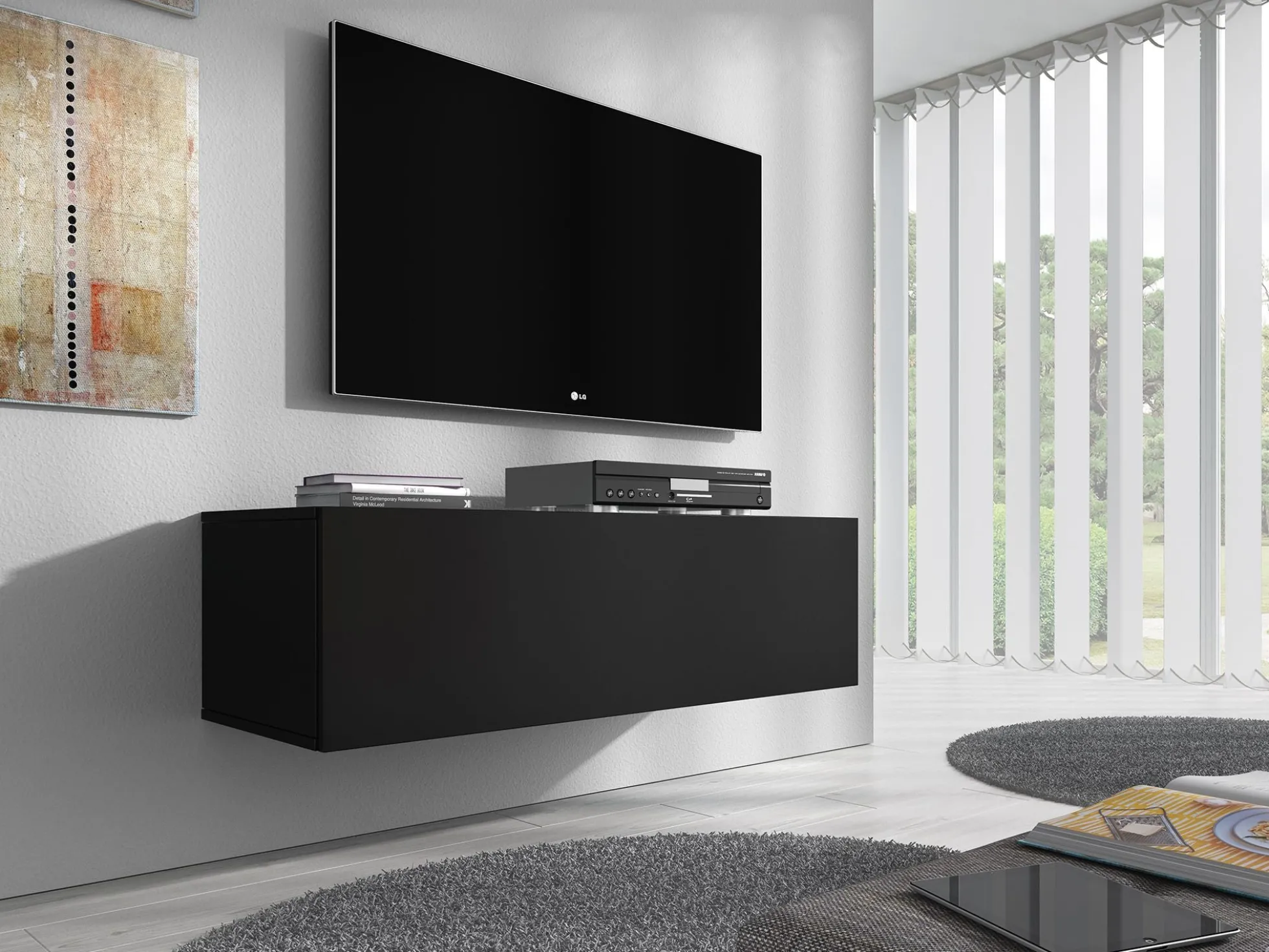 Flame - TV-Meubel - Mat zwart - 100 cm