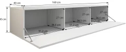 Flame - TV-Meubel - Wit - 160 cm