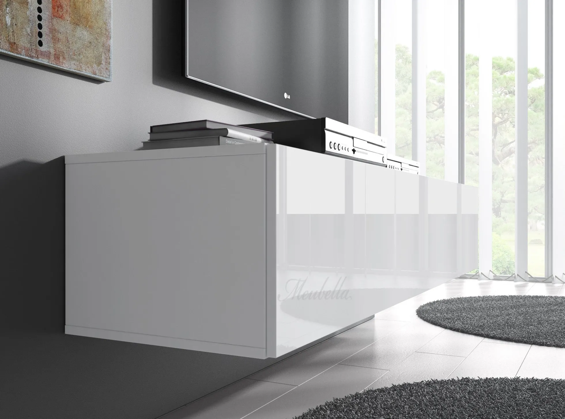 Flame - TV-Meubel - Wit - 160 cm