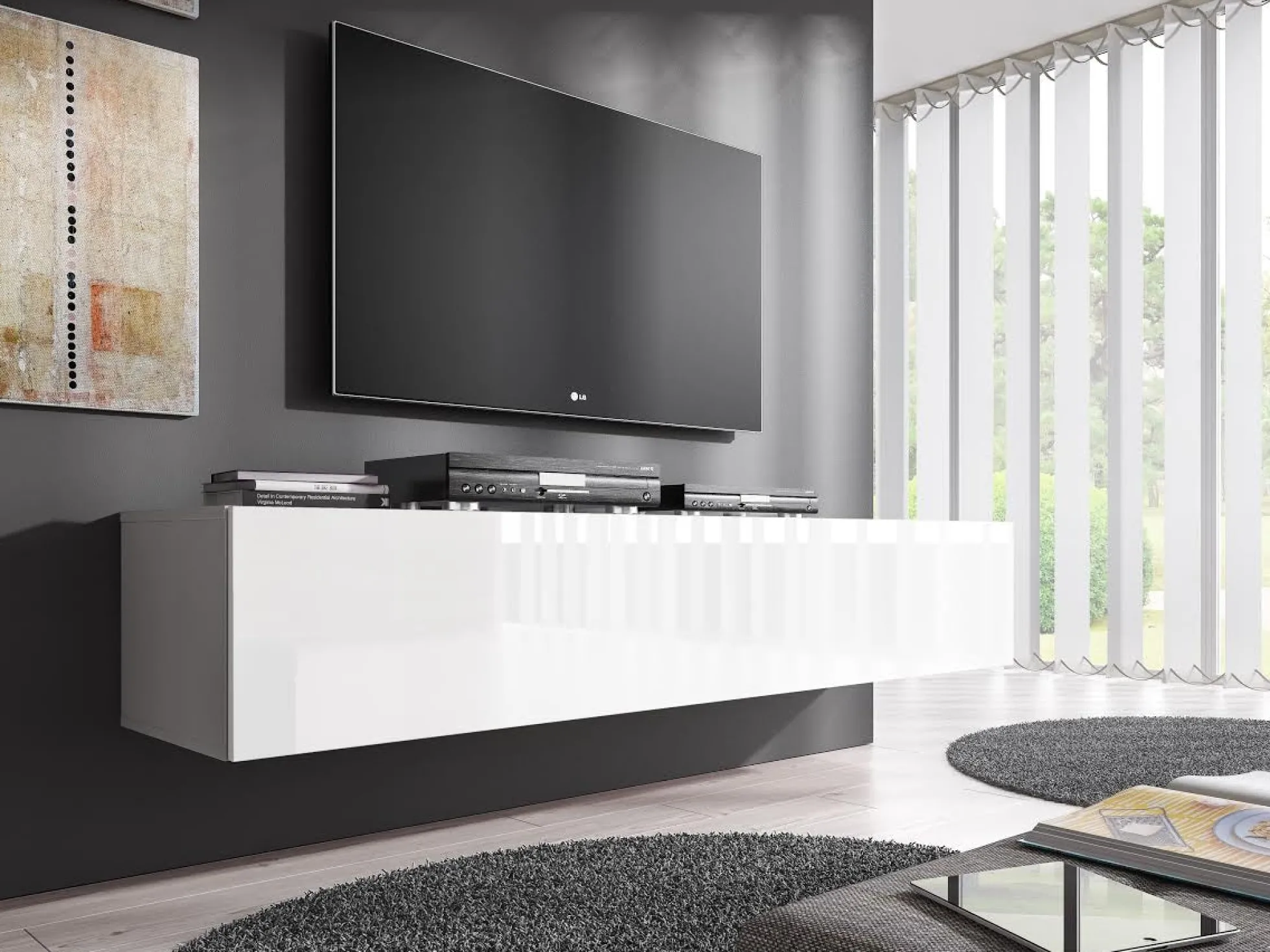Flame - TV-Meubel - Wit - 160 cm