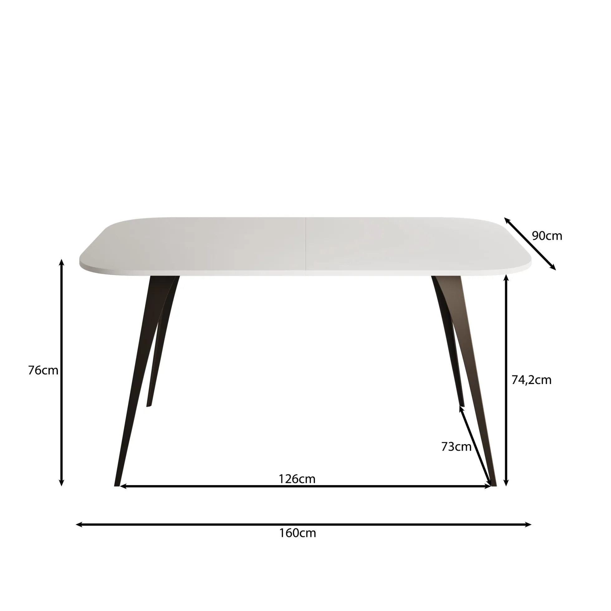 Flix - Eetkamertafel - Eiken - Uitschuifbaar - 160x90x76 cm