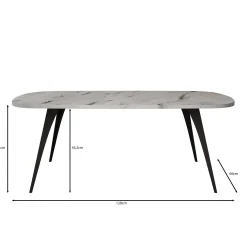 Flix - Salontafel - Wit marmerlook - 120x60x45 cm
