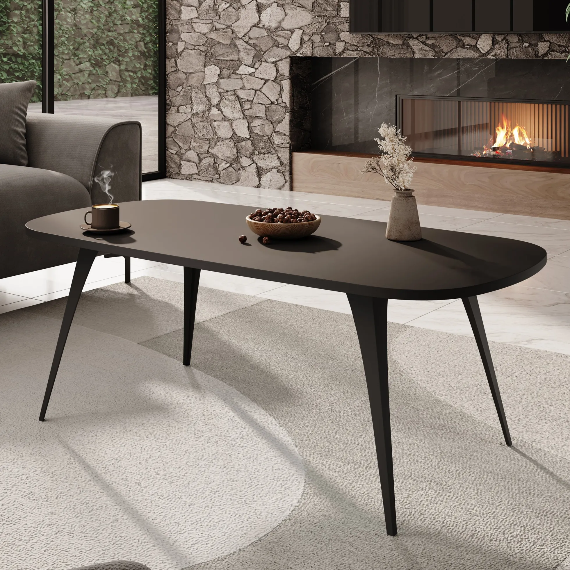 Flix - Salontafel - Zwart - 120x60x45 cm