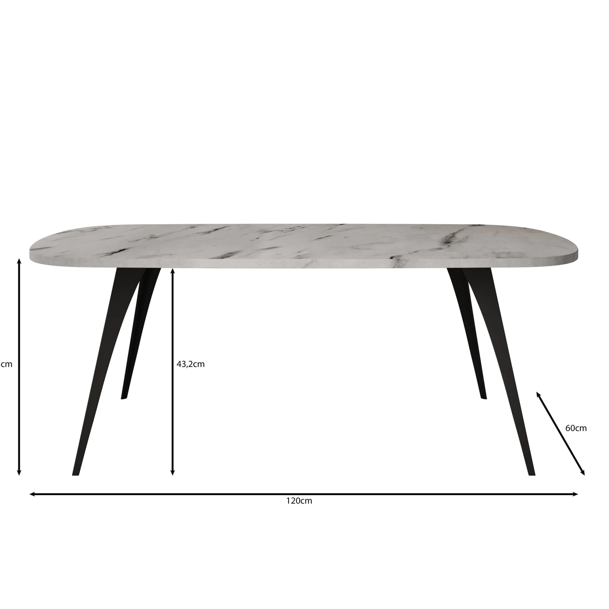 Flix - Salontafel - Zwart marmerlook - 120x60x45 cm