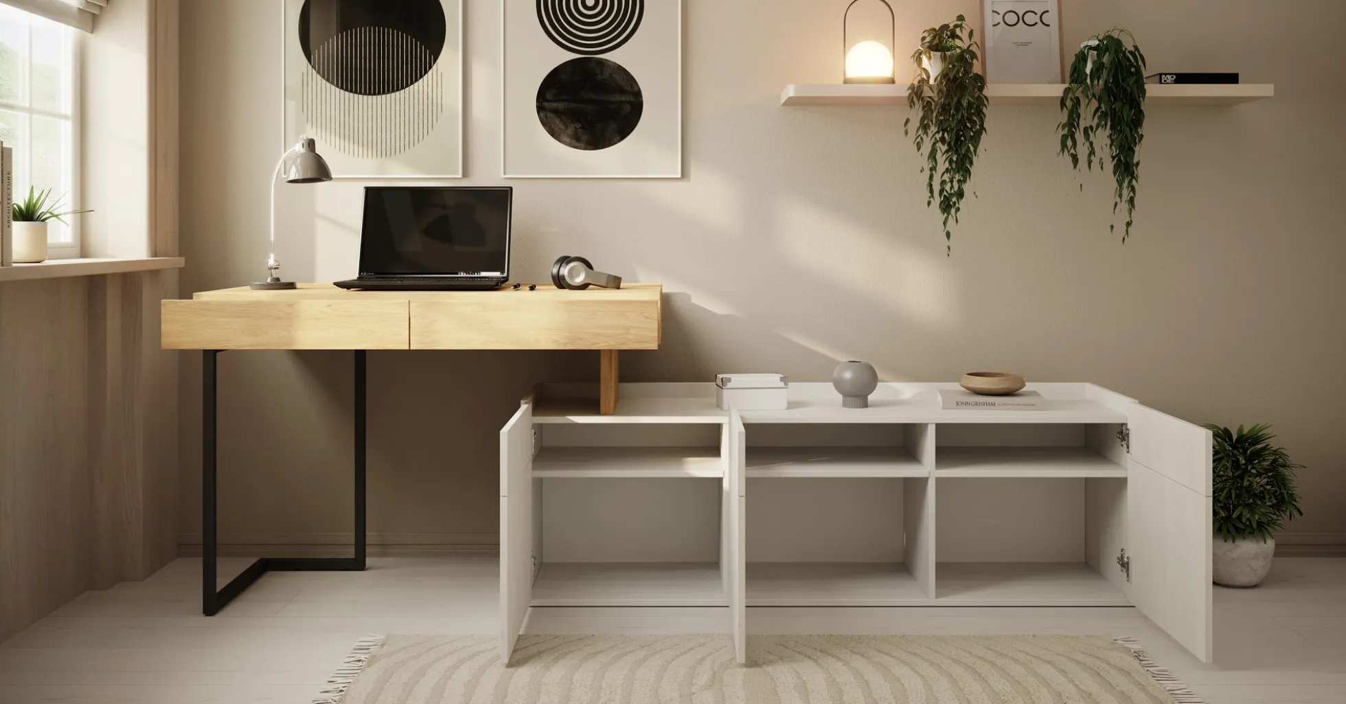 Floren - Bureau - Eiken - 239x61 cm
