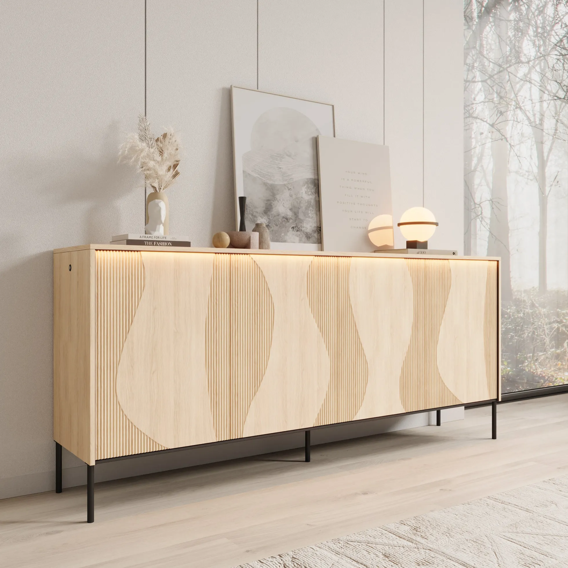 Fontello - Dressoir - Eikenpatroon - 193x40x85 cm