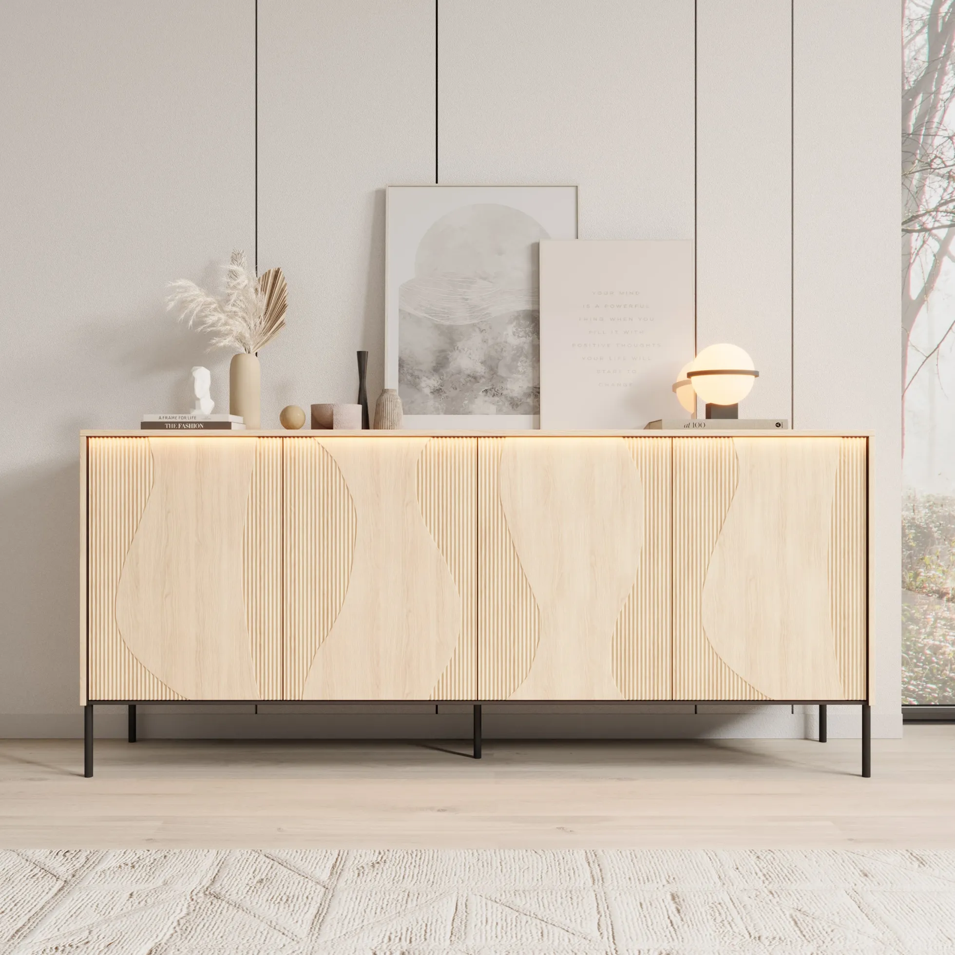 Fontello - Dressoir - Eikenpatroon - 193x40x85 cm