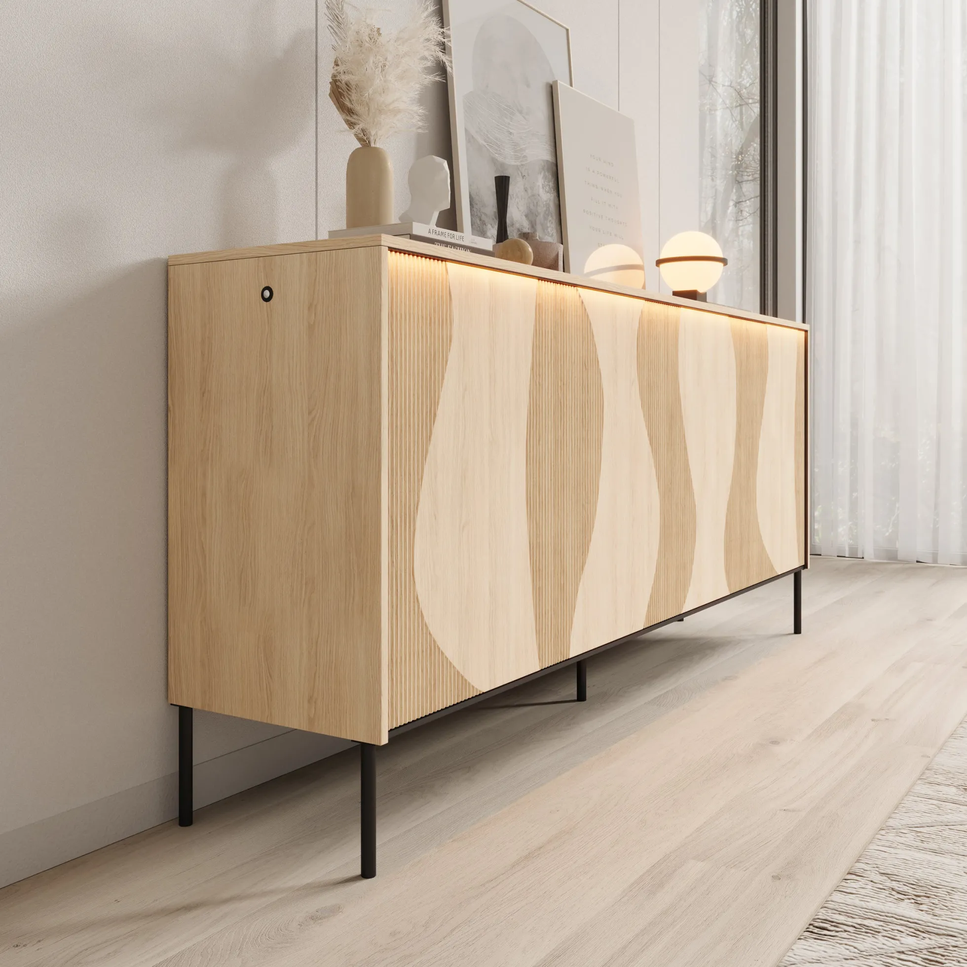 Fontello - Dressoir - Eikenpatroon - 193x40x85 cm