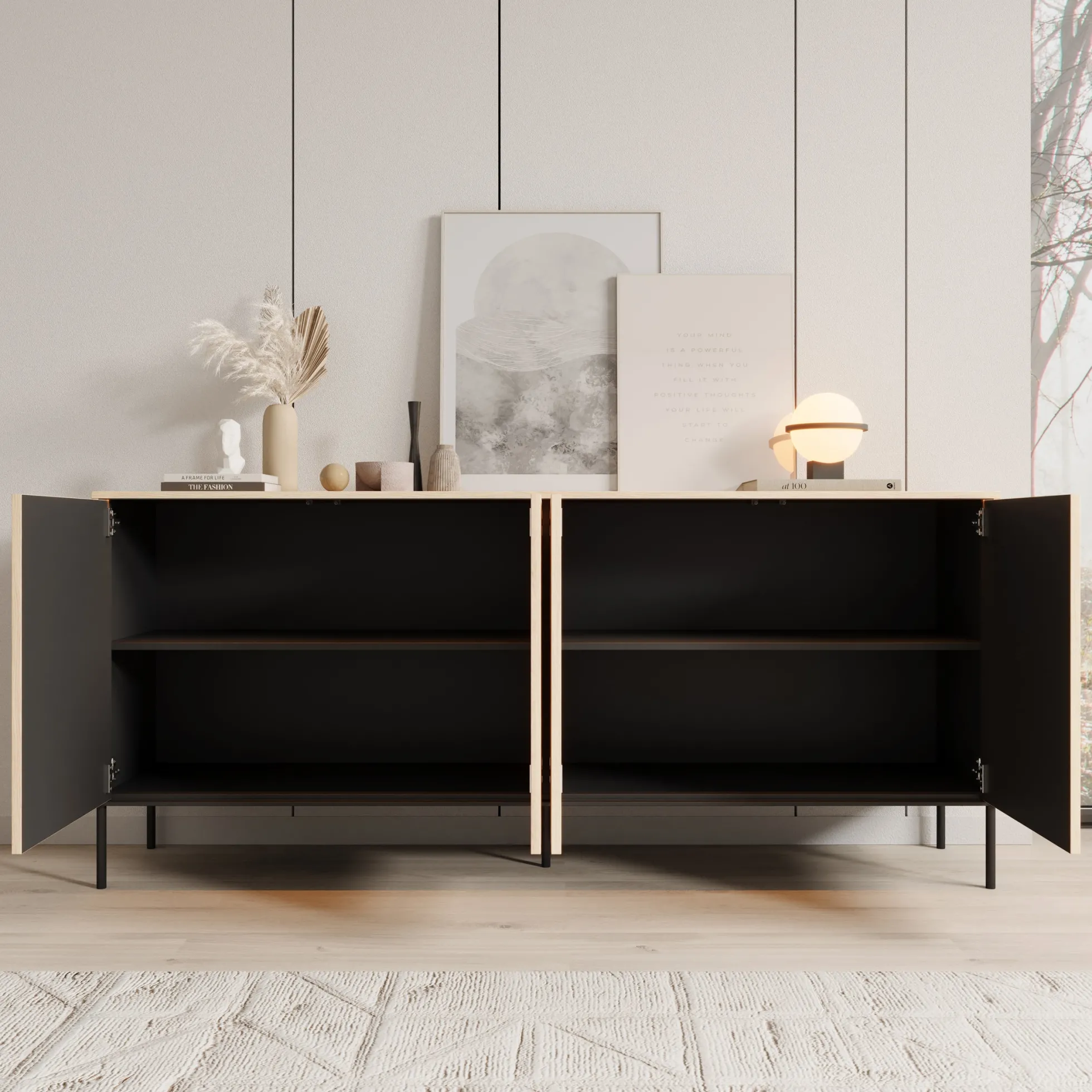 Fontello - Dressoir - Eikenpatroon - 193x40x85 cm