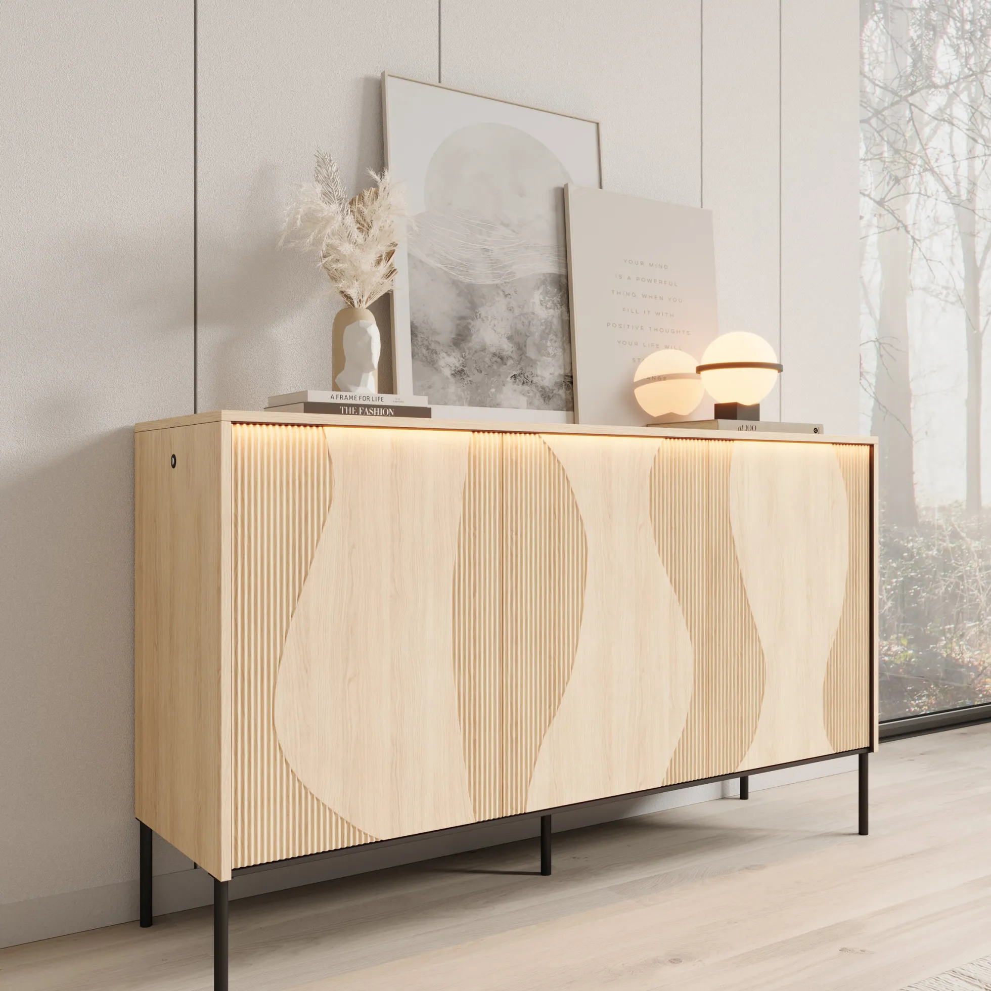 Fontello - Dressoir - Eikenpatroon - 167x40x85 cm