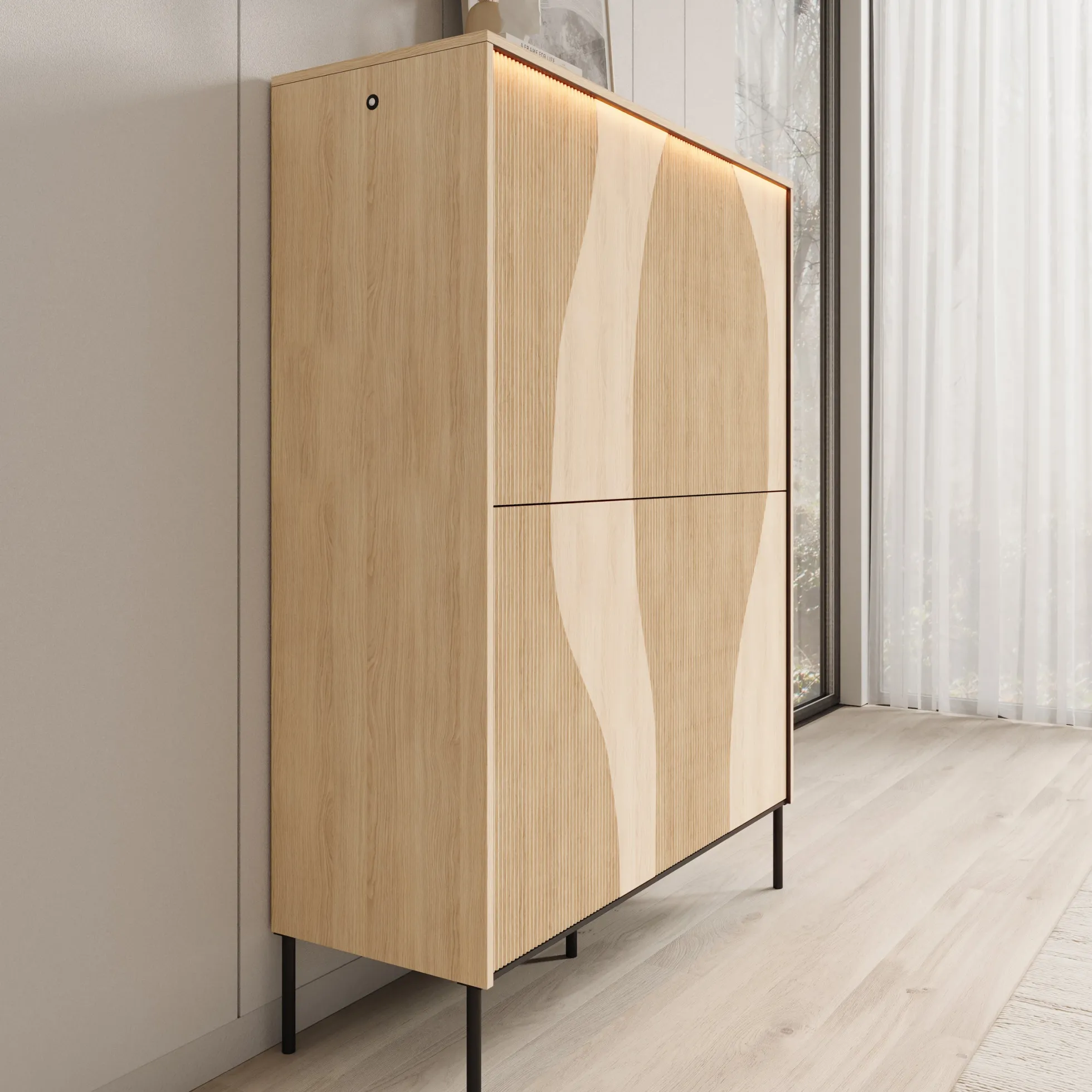 Fontello - Dressoir - Eikenpatroon - 112x40x148 cm