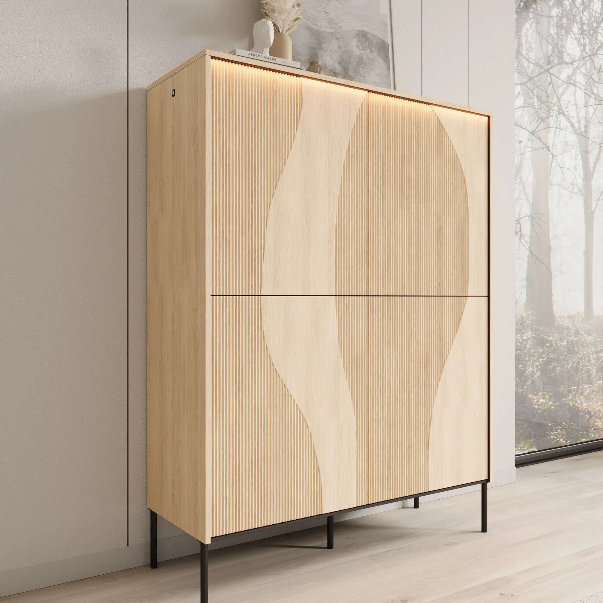 Fontello - Dressoir - Eikenpatroon - 112x40x148 cm
