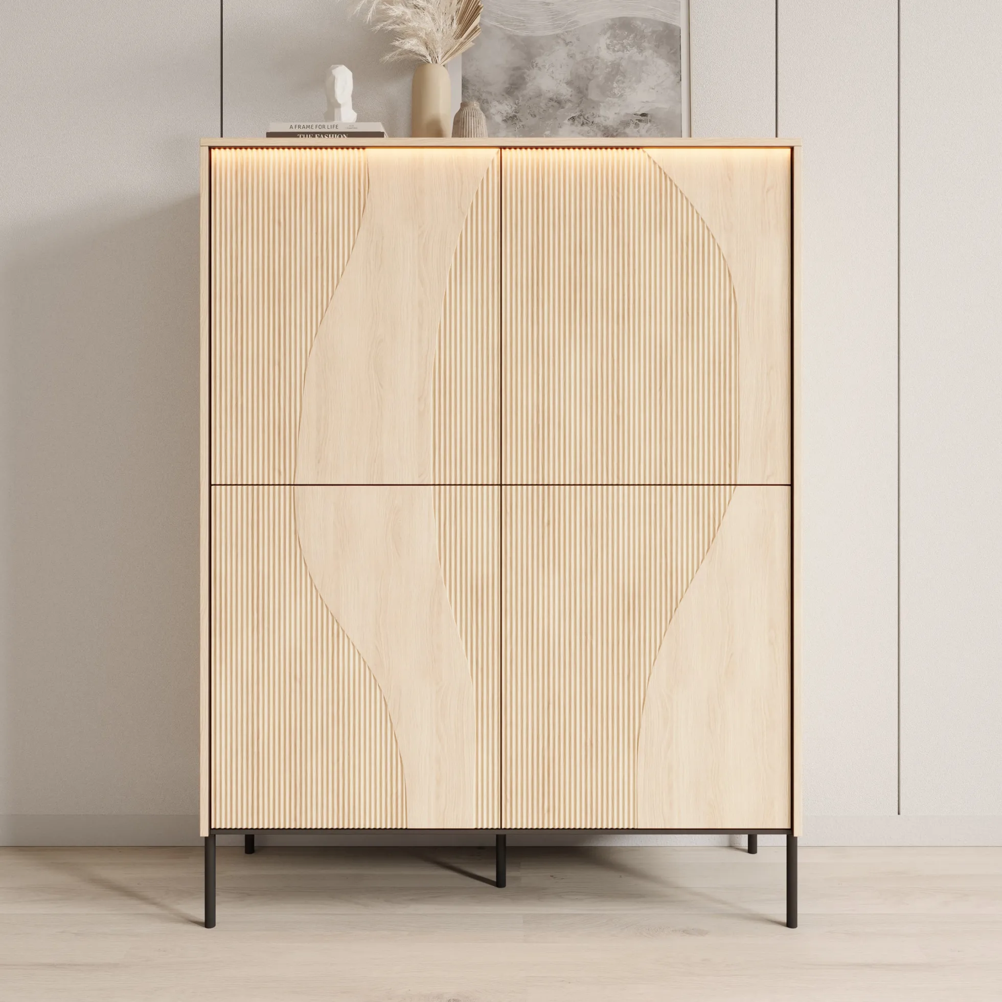 Fontello - Dressoir - Eikenpatroon - 112x40x148 cm