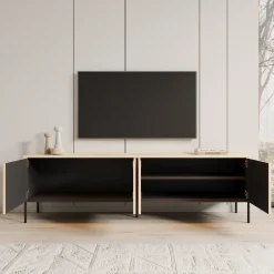 Fontello - TV-meubel met LED - Eikenpatroon - 193x40x57 cm