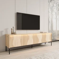 Fontello - TV-meubel met LED - Eikenpatroon - 193x40x57 cm