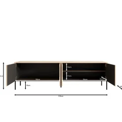 Fontello - TV-meubel met LED - Eikenpatroon - 193x40x57 cm