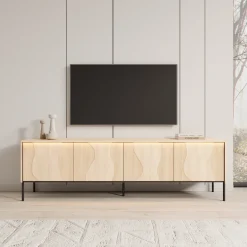 Fontello - TV-meubel met LED - Eikenpatroon - 193x40x57 cm