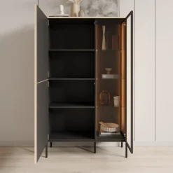 Fontello - Vitrinekast - Eikenpatroon - 92x34x157 cm