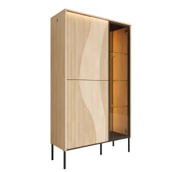 Fontello - Vitrinekast - Eikenpatroon - 92x34x157 cm