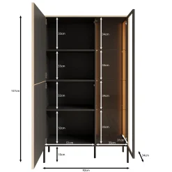 Fontello - Vitrinekast - Eikenpatroon - 92x34x157 cm