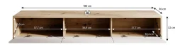 Fortunato - TV-Meubel - Antraciet/eiken - 180 cm