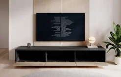 Fortunato - TV-Meubel - Antraciet/eiken - 180 cm
