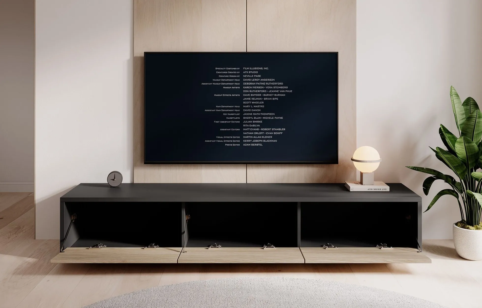 Fortunato - TV-Meubel - Antraciet/eiken - 180 cm