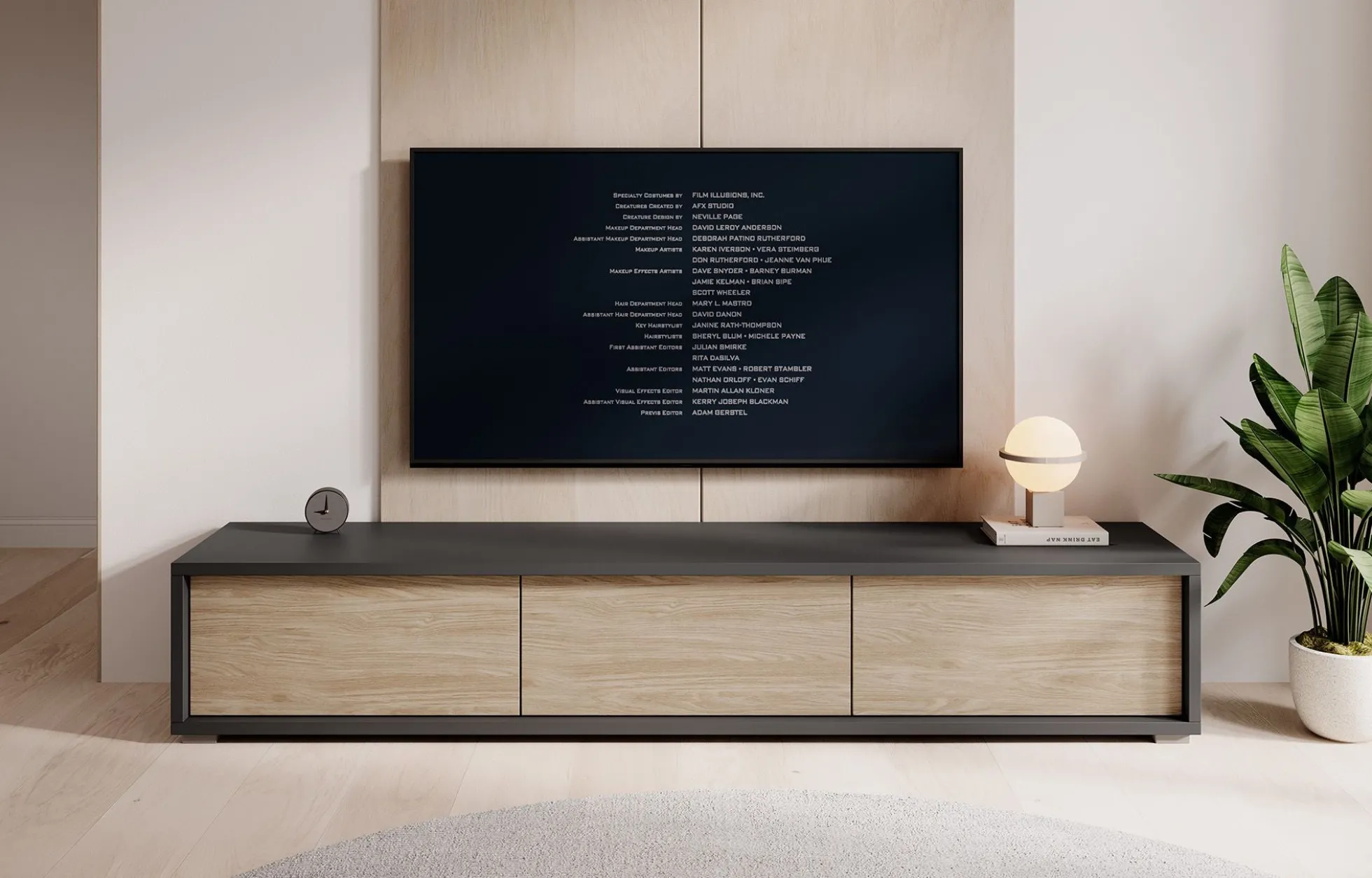 Fortunato - TV-Meubel - Antraciet/eiken - 180 cm