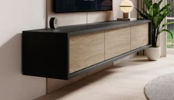 Fortunato - TV-Meubel - Antraciet/eiken - 180 cm