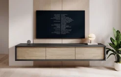 Fortunato - TV-Meubel - Antraciet/eiken - 180 cm