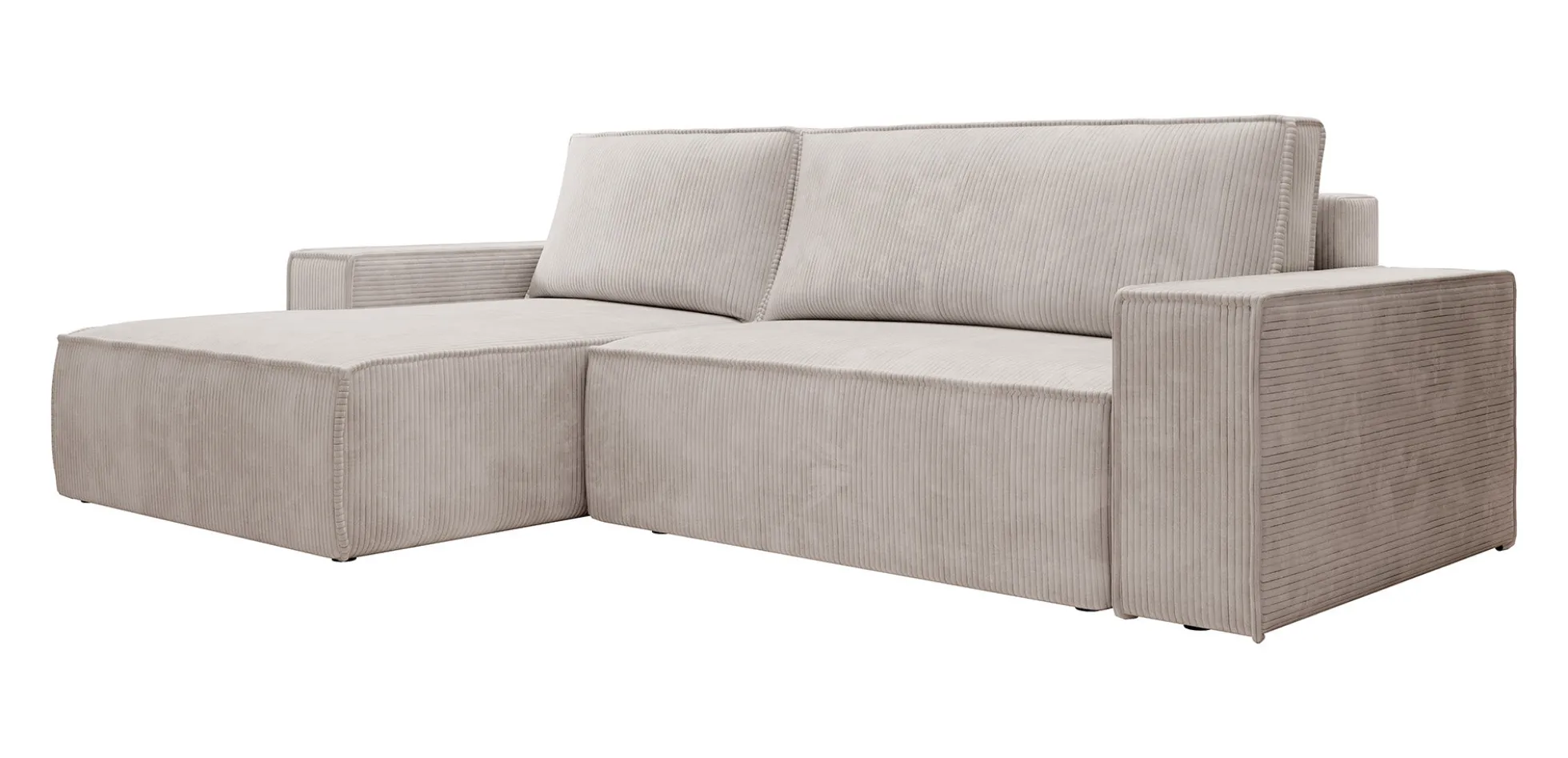 Foster - Hoekbank - Beige Ribstof - Links