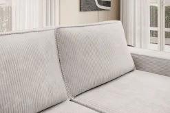 Foster - Hoekbank - Beige Ribstof - Rechts