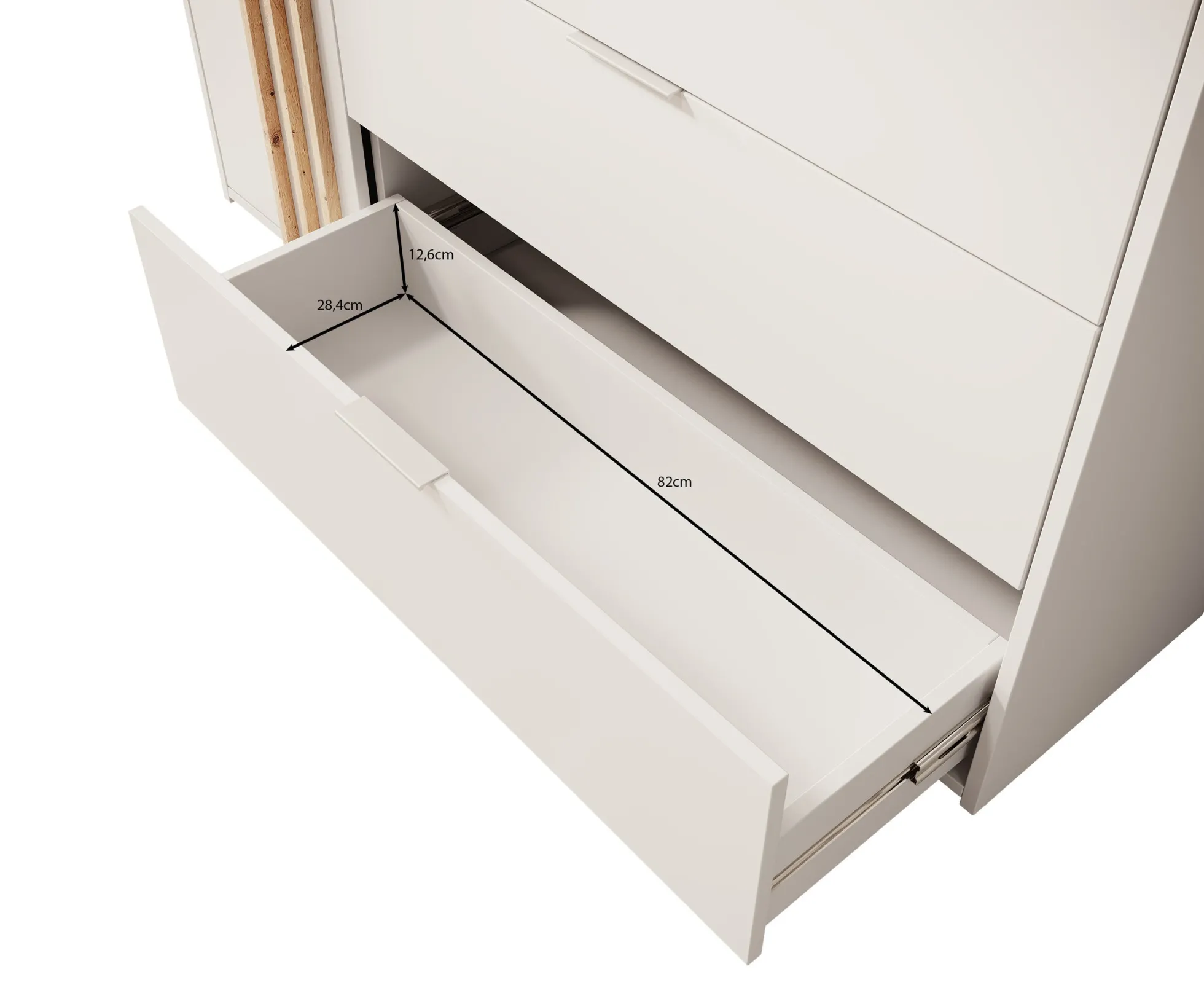 Franklin - Dressoir - Wit - 125x35x80 cm