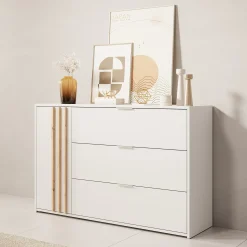 Franklin - Dressoir - Wit - 125x35x80 cm