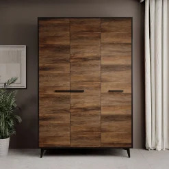Frey - Kledingkast 3-deurs - Donker eiken - 135x50x200 cm