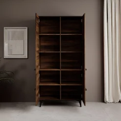 Frey - Kledingkast 4-deurs - Donker eiken - 92x40x185 cm